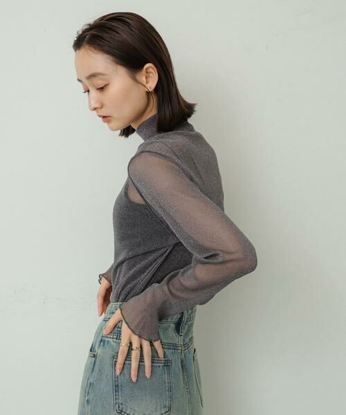 SENSE OF PLACE by URBAN RESEARCH / センスオブプレイス バイ アーバンリサーチ Tシャツ | ラメシアーハイネックトップ | 詳細15