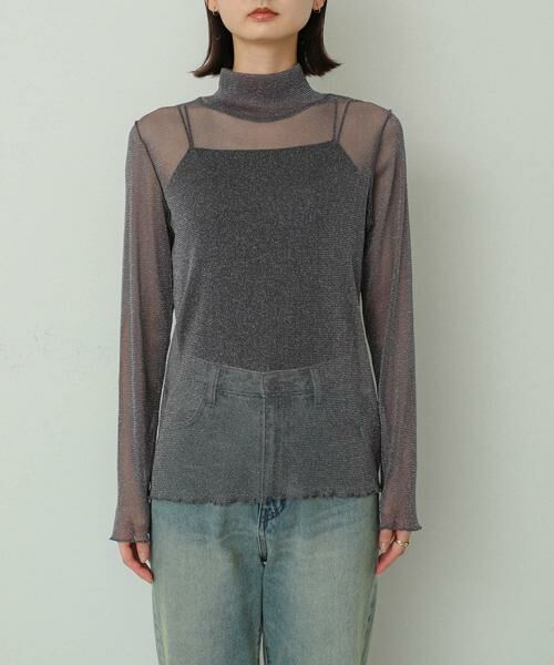 SENSE OF PLACE by URBAN RESEARCH / センスオブプレイス バイ アーバンリサーチ Tシャツ | ラメシアーハイネックトップ | 詳細18