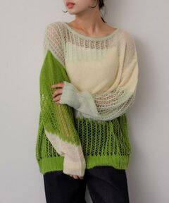 SENSE OF PLACE by URBAN RESEARCH / センスオブプレイス バイ アーバンリサーチ ニット・セーター | モヘアタッチパッチワークセーター