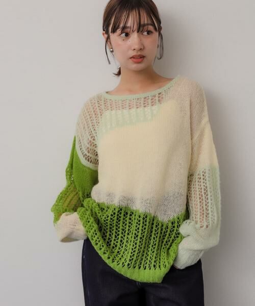 SENSE OF PLACE by URBAN RESEARCH / センスオブプレイス バイ アーバンリサーチ ニット・セーター | モヘアタッチパッチワークセーター | 詳細1