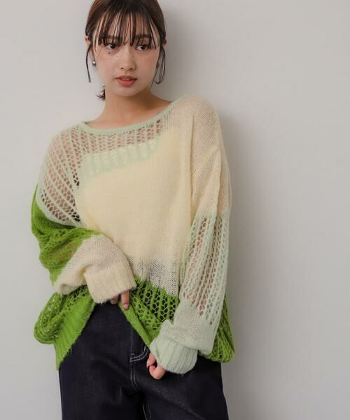 SENSE OF PLACE by URBAN RESEARCH / センスオブプレイス バイ アーバンリサーチ ニット・セーター | モヘアタッチパッチワークセーター | 詳細3