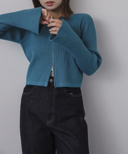 SENSE OF PLACE by URBAN RESEARCH / センスオブプレイス バイ アーバンリサーチ ニット・セーター | フレアスリーブジップセーター | 詳細1