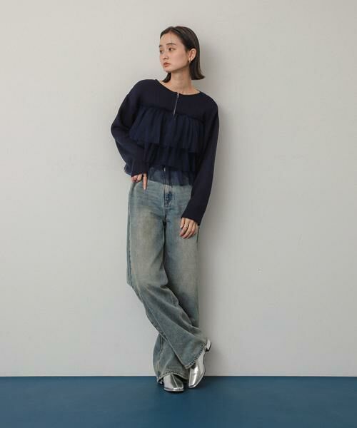 SENSE OF PLACE by URBAN RESEARCH / センスオブプレイス バイ アーバンリサーチ ニット・セーター | 『洗濯可』ダブルジップフリルニットカーディガン | 詳細4