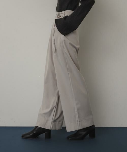 SENSE OF PLACE by URBAN RESEARCH / センスオブプレイス バイ アーバンリサーチ その他パンツ | ダブルベルトスラックスワイドパンツ(ライトベージュ)