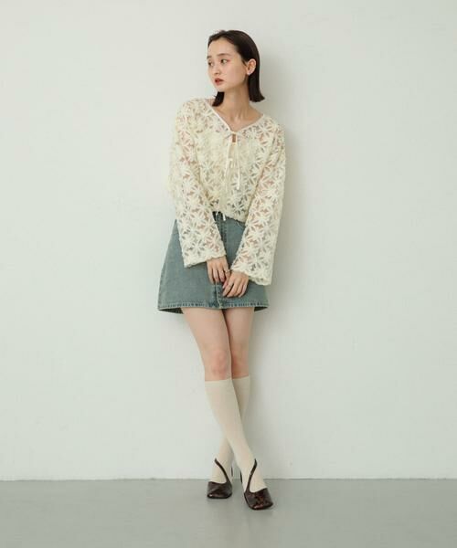 SENSE OF PLACE by URBAN RESEARCH / センスオブプレイス バイ アーバンリサーチ スカート | シシュウデニムミニスカート | 詳細6