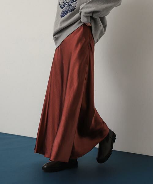 SENSE OF PLACE by URBAN RESEARCH / センスオブプレイス バイ アーバンリサーチ スカート | 『WEB/一部店舗限定サイズ』ナローサテンスカート | 詳細13