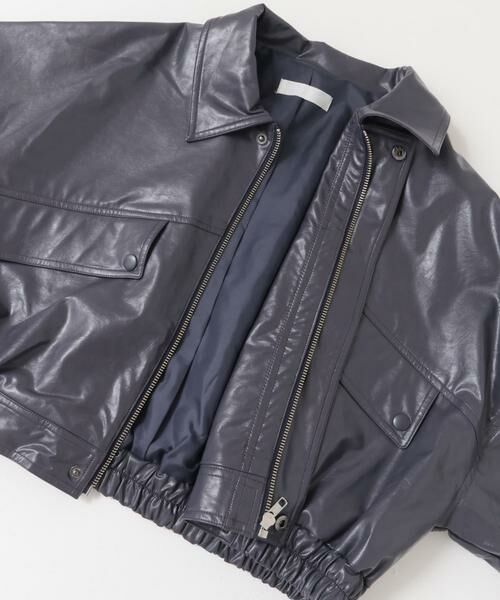 SENSE OF PLACE by URBAN RESEARCH / センスオブプレイス バイ アーバンリサーチ ブルゾン | クロップドレザーライクブルゾン | 詳細15