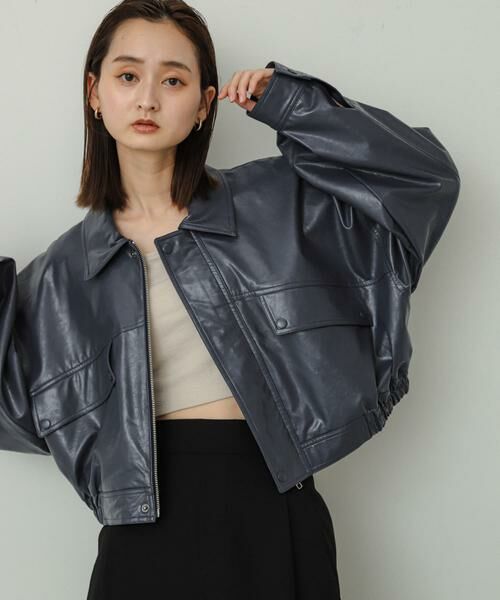 SENSE OF PLACE by URBAN RESEARCH / センスオブプレイス バイ アーバンリサーチ ブルゾン | クロップドレザーライクブルゾン | 詳細2