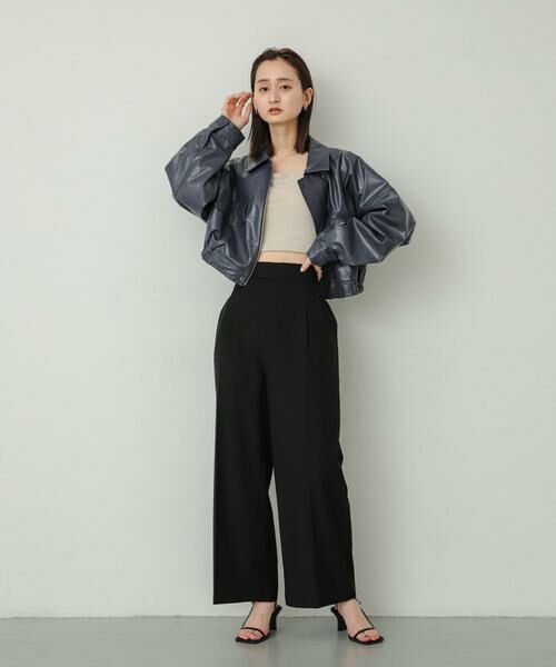 SENSE OF PLACE by URBAN RESEARCH / センスオブプレイス バイ アーバンリサーチ ブルゾン | クロップドレザーライクブルゾン | 詳細8