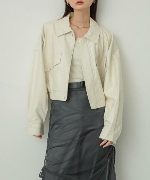 SENSE OF PLACE by URBAN RESEARCH / センスオブプレイス バイ アーバンリサーチ ブルゾン | クロップドレザーライクブルゾン | 詳細20