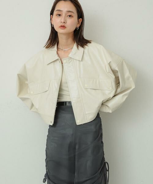 SENSE OF PLACE by URBAN RESEARCH / センスオブプレイス バイ アーバンリサーチ ブルゾン | クロップドレザーライクブルゾン | 詳細21