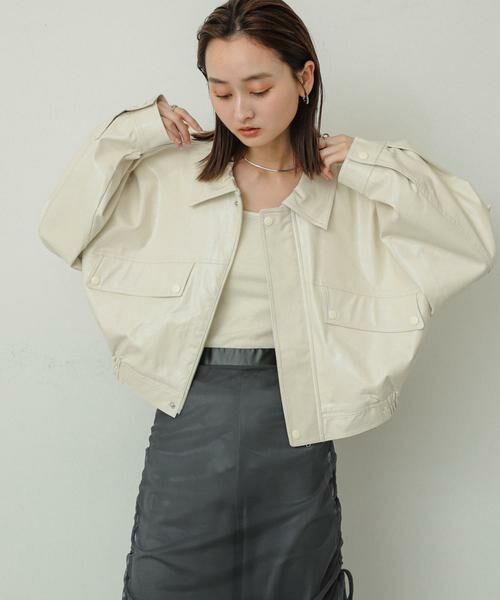 SENSE OF PLACE by URBAN RESEARCH / センスオブプレイス バイ アーバンリサーチ ブルゾン | クロップドレザーライクブルゾン | 詳細22