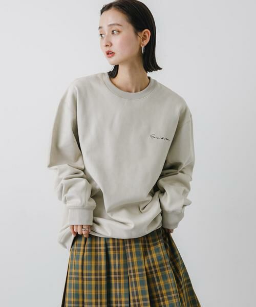 SENSE OF PLACE by URBAN RESEARCH / センスオブプレイス バイ アーバンリサーチ スウェット | シシュウフェイクスエードC/Nスウェット(ライトベージュ)