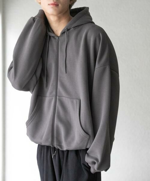 SENSE OF PLACE by URBAN RESEARCH / センスオブプレイス バイ アーバンリサーチ パーカー | バルーンzipルーズパーカー(チャコールグレー)