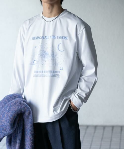 SENSE OF PLACE by URBAN RESEARCH/センスオブプレイス バイ アーバンリサーチ Galaxy Graphic Long-Sleeve T-shirts ホワイト M SENSE OF PLACE by URBAN RESEARCH/センスオブプレイス バイ アーバンリサーチ Galaxy Graphic Long-Sleeve T-shirts ホワイト M