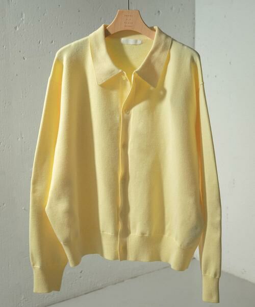 SENSE OF PLACE by URBAN RESEARCH / センスオブプレイス バイ アーバンリサーチ ニット・セーター | 『ユニセックス』『洗濯可』ストレッチシャツカーディガン(イエロー)