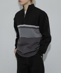 SENSE OF PLACE by URBAN RESEARCH / センスオブプレイス バイ アーバンリサーチ ニット・セーター | パネルボーダーハーフZIPニット