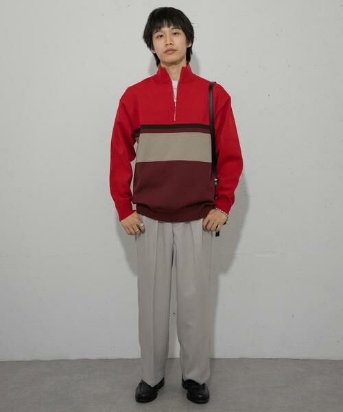 SENSE OF PLACE by URBAN RESEARCH / センスオブプレイス バイ アーバンリサーチ ニット・セーター | パネルボーダーハーフZIPニット | 詳細4