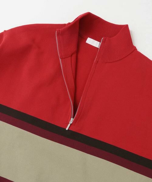 SENSE OF PLACE by URBAN RESEARCH / センスオブプレイス バイ アーバンリサーチ ニット・セーター | パネルボーダーハーフZIPニット | 詳細7