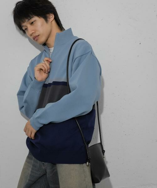 SENSE OF PLACE by URBAN RESEARCH / センスオブプレイス バイ アーバンリサーチ ニット・セーター | パネルボーダーハーフZIPニット | 詳細15