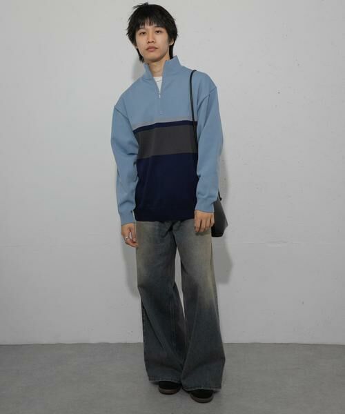 SENSE OF PLACE by URBAN RESEARCH / センスオブプレイス バイ アーバンリサーチ ニット・セーター | パネルボーダーハーフZIPニット | 詳細16