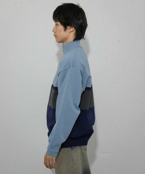 SENSE OF PLACE by URBAN RESEARCH / センスオブプレイス バイ アーバンリサーチ ニット・セーター | パネルボーダーハーフZIPニット | 詳細19