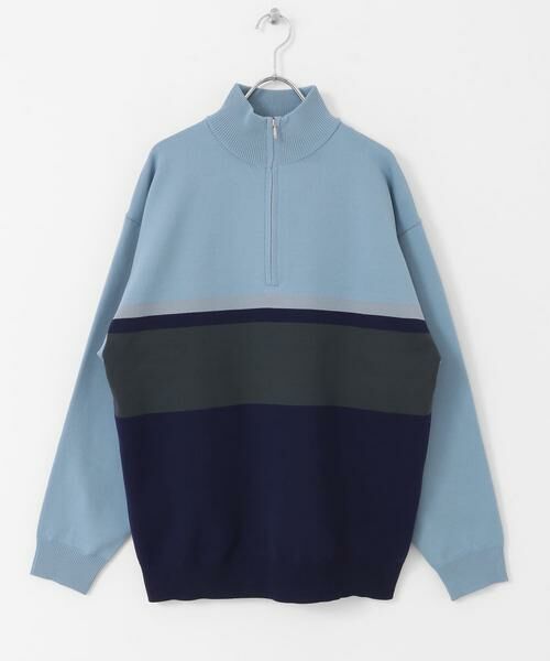 SENSE OF PLACE by URBAN RESEARCH / センスオブプレイス バイ アーバンリサーチ ニット・セーター | パネルボーダーハーフZIPニット | 詳細21