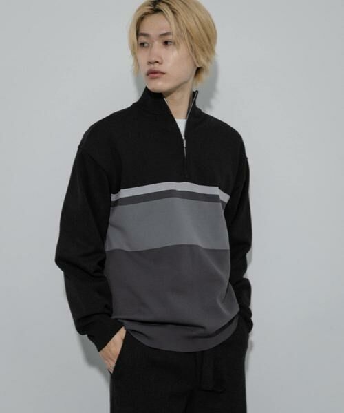 SENSE OF PLACE by URBAN RESEARCH / センスオブプレイス バイ アーバンリサーチ ニット・セーター | パネルボーダーハーフZIPニット | 詳細24