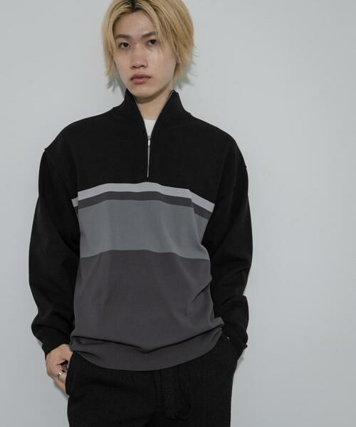 SENSE OF PLACE by URBAN RESEARCH / センスオブプレイス バイ アーバンリサーチ ニット・セーター | パネルボーダーハーフZIPニット | 詳細25