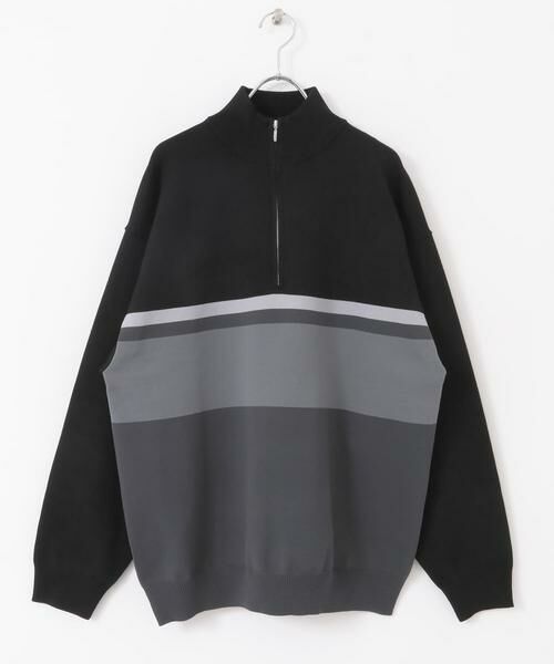 SENSE OF PLACE by URBAN RESEARCH / センスオブプレイス バイ アーバンリサーチ ニット・セーター | パネルボーダーハーフZIPニット | 詳細28