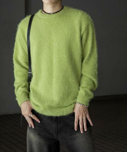 SENSE OF PLACE by URBAN RESEARCH / センスオブプレイス バイ アーバンリサーチ ニット・セーター | 『洗濯可』ソフトシャギークルーネックニット(グリーン系その他)