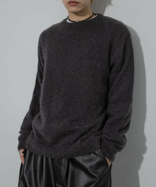 SENSE OF PLACE by URBAN RESEARCH / センスオブプレイス バイ アーバンリサーチ ニット・セーター | 『洗濯可』ソフトシャギークルーネックニット(チャコールグレー)