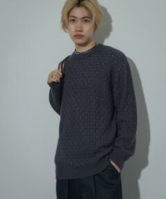 SENSE OF PLACE by URBAN RESEARCH / センスオブプレイス バイ アーバンリサーチ ニット・セーター | クロス編みシアークルーネックニット
