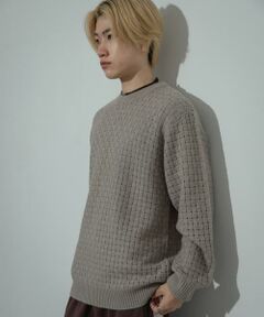SENSE OF PLACE by URBAN RESEARCH / センスオブプレイス バイ アーバンリサーチ ニット・セーター | クロス編みシアークルーネックニット