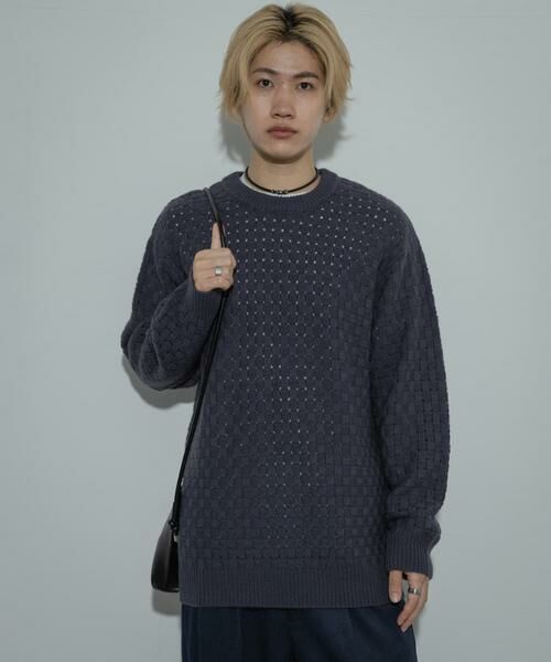 SENSE OF PLACE by URBAN RESEARCH / センスオブプレイス バイ アーバンリサーチ ニット・セーター | クロス編みシアークルーネックニット | 詳細1