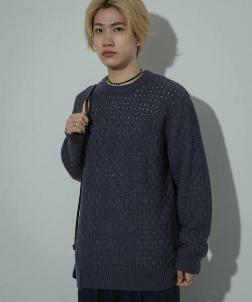 SENSE OF PLACE by URBAN RESEARCH / センスオブプレイス バイ アーバンリサーチ ニット・セーター | クロス編みシアークルーネックニット | 詳細2