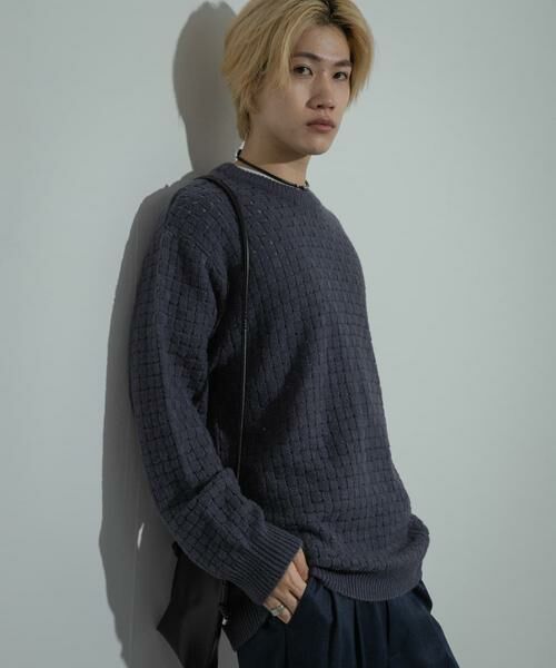 SENSE OF PLACE by URBAN RESEARCH / センスオブプレイス バイ アーバンリサーチ ニット・セーター | クロス編みシアークルーネックニット | 詳細3