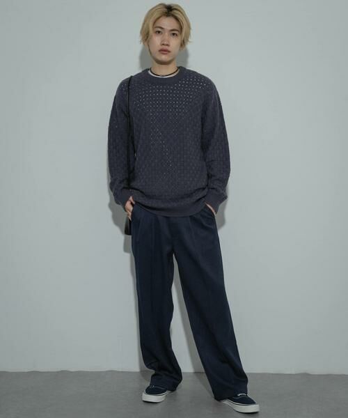 SENSE OF PLACE by URBAN RESEARCH / センスオブプレイス バイ アーバンリサーチ ニット・セーター | クロス編みシアークルーネックニット | 詳細4