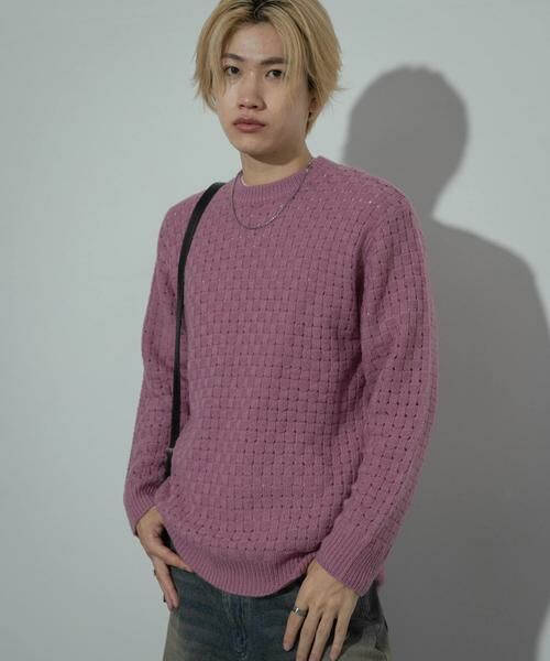 SENSE OF PLACE by URBAN RESEARCH / センスオブプレイス バイ アーバンリサーチ ニット・セーター | クロス編みシアークルーネックニット | 詳細12