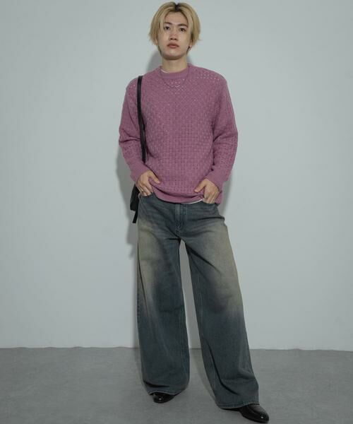 SENSE OF PLACE by URBAN RESEARCH / センスオブプレイス バイ アーバンリサーチ ニット・セーター | クロス編みシアークルーネックニット | 詳細13