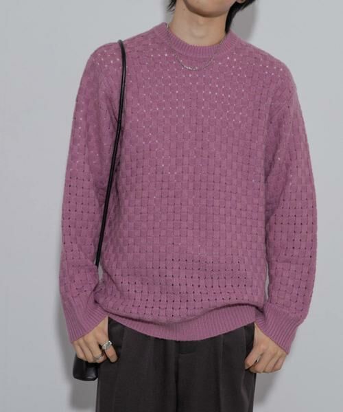 SENSE OF PLACE by URBAN RESEARCH / センスオブプレイス バイ アーバンリサーチ ニット・セーター | クロス編みシアークルーネックニット | 詳細15