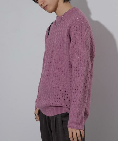 SENSE OF PLACE by URBAN RESEARCH / センスオブプレイス バイ アーバンリサーチ ニット・セーター | クロス編みシアークルーネックニット | 詳細16