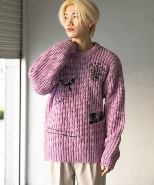 SENSE OF PLACE by URBAN RESEARCH / センスオブプレイス バイ アーバンリサーチ ニット・セーター | グラフィックプリントルーズクルーネックニット | 詳細11