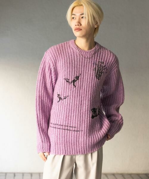 SENSE OF PLACE by URBAN RESEARCH / センスオブプレイス バイ アーバンリサーチ ニット・セーター | グラフィックプリントルーズクルーネックニット | 詳細12