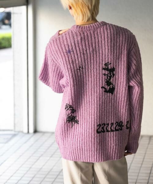 SENSE OF PLACE by URBAN RESEARCH / センスオブプレイス バイ アーバンリサーチ ニット・セーター | グラフィックプリントルーズクルーネックニット | 詳細13