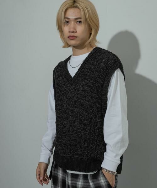 SENSE OF PLACE by URBAN RESEARCH / センスオブプレイス バイ アーバンリサーチ ニット・セーター | ミックスヤーンニットベスト | 詳細28