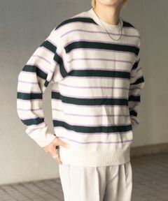 SENSE OF PLACE by URBAN RESEARCH / センスオブプレイス バイ アーバンリサーチ ニット・セーター | ウールブレンドボーダークルーネックニット