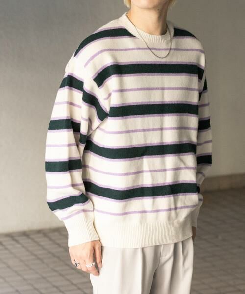 SENSE OF PLACE by URBAN RESEARCH / センスオブプレイス バイ アーバンリサーチ ニット・セーター | ウールブレンドボーダークルーネックニット | 詳細2