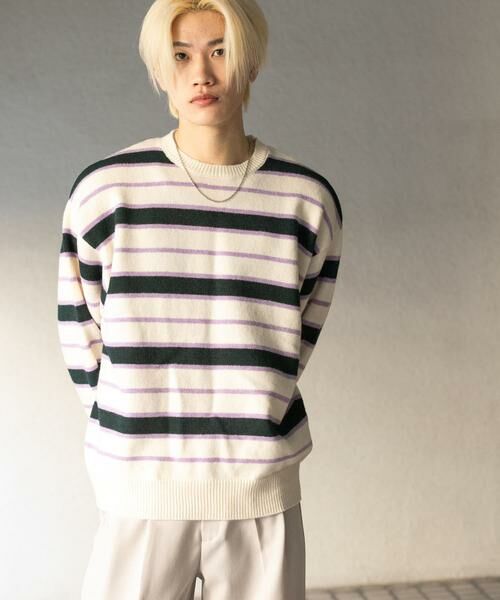 SENSE OF PLACE by URBAN RESEARCH / センスオブプレイス バイ アーバンリサーチ ニット・セーター | ウールブレンドボーダークルーネックニット | 詳細4