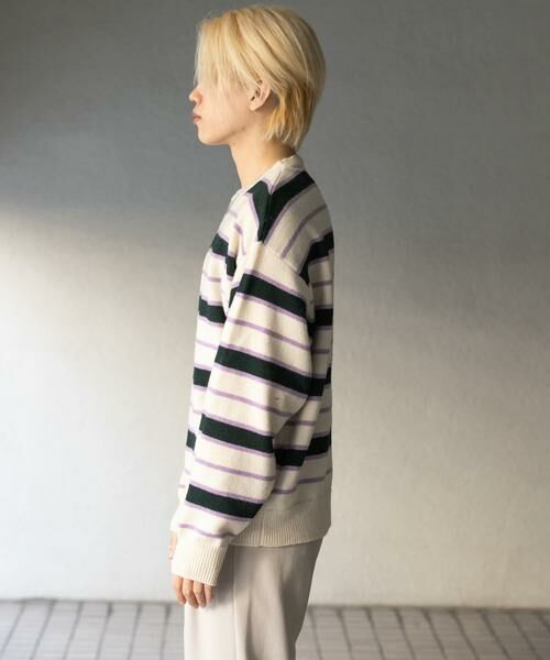 SENSE OF PLACE by URBAN RESEARCH / センスオブプレイス バイ アーバンリサーチ ニット・セーター | ウールブレンドボーダークルーネックニット | 詳細8